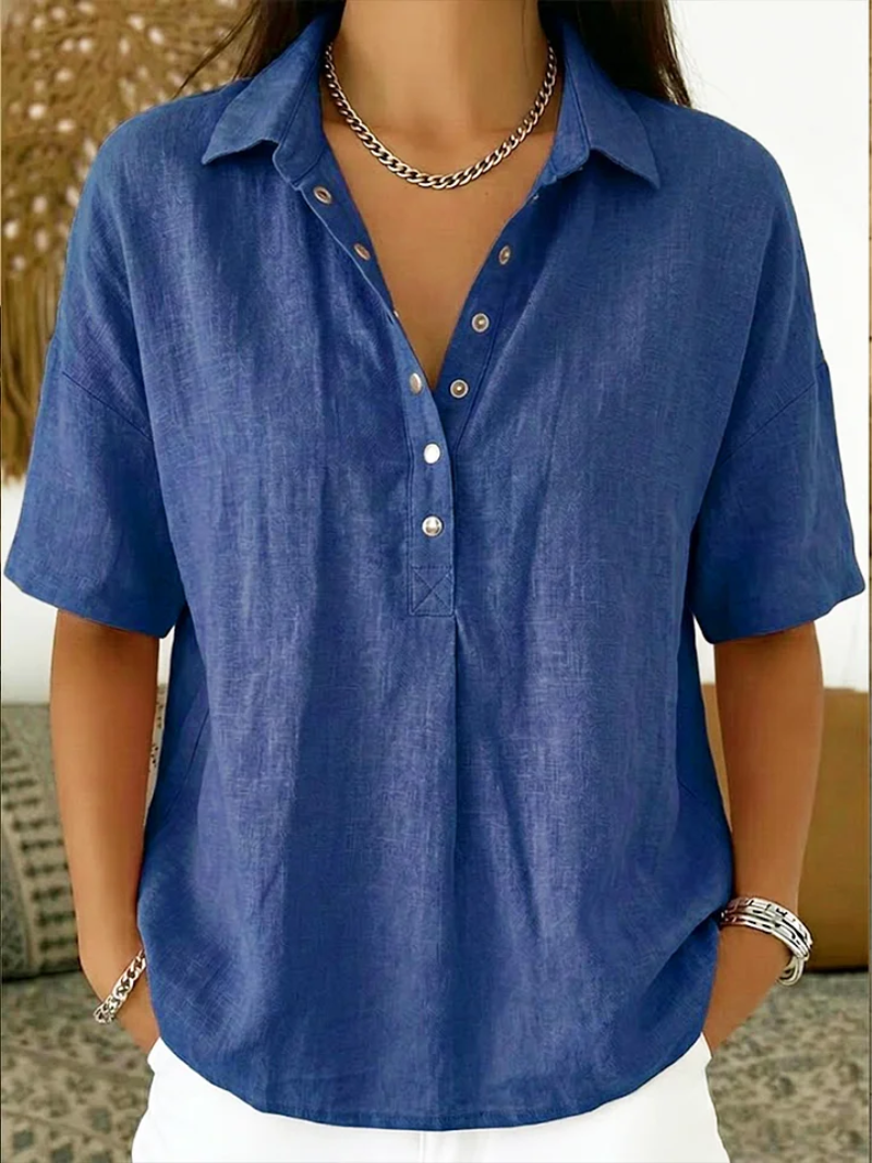 Blouse with collar and button detail