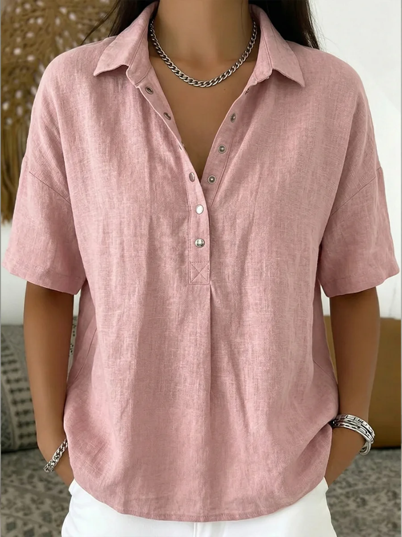 Blouse avec col et détail à boutons