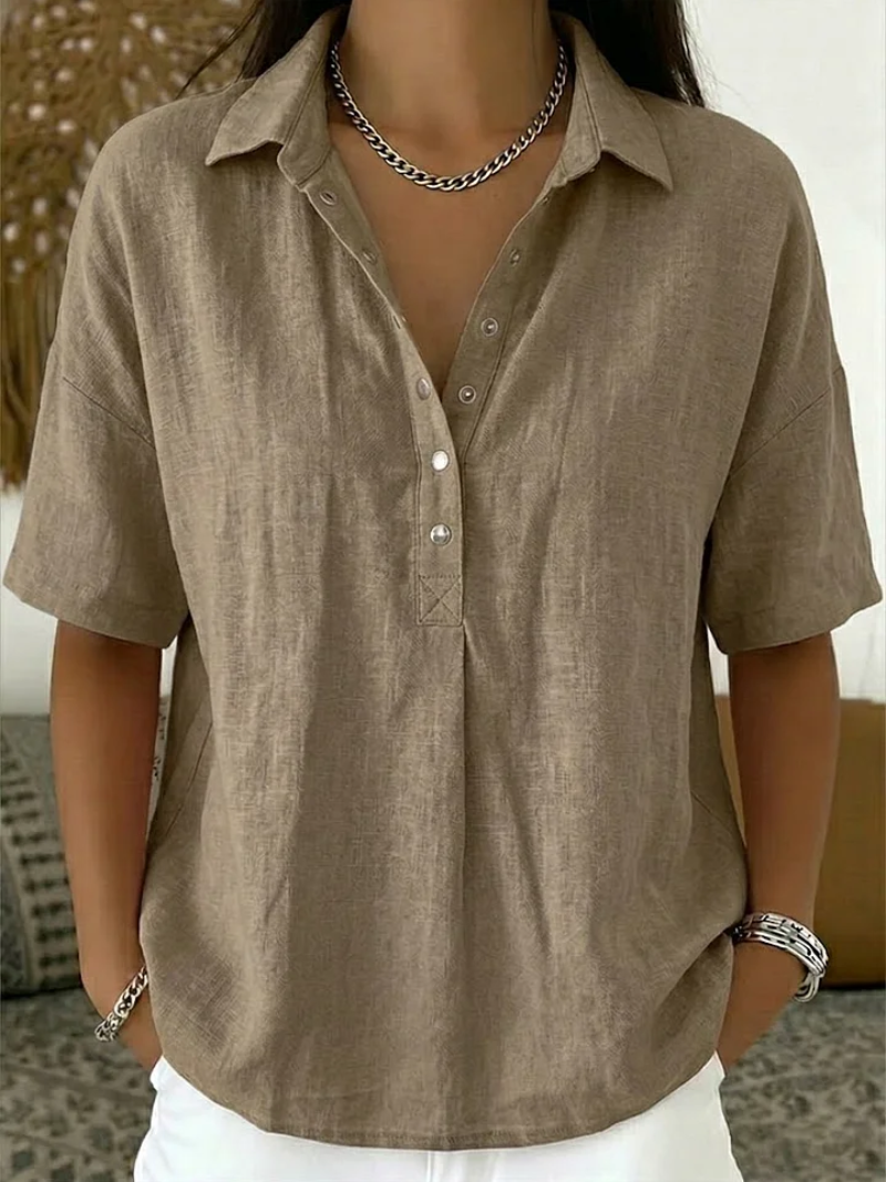 Blouse avec col et détail à boutons