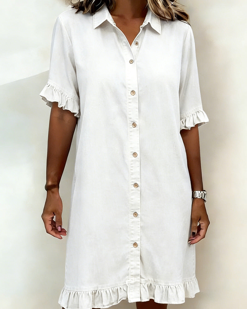 Robe en denim confortable avec fronces flatteuses